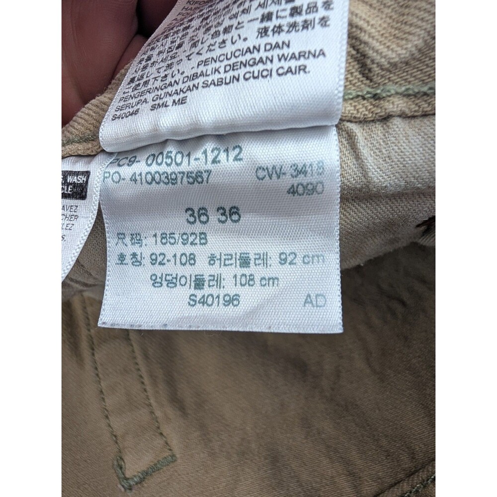 Men's 36x36 Levis 501xx Jeans Straight Beige Buttonfly Denim Cotton Medium Wash - Picture 5 of 9